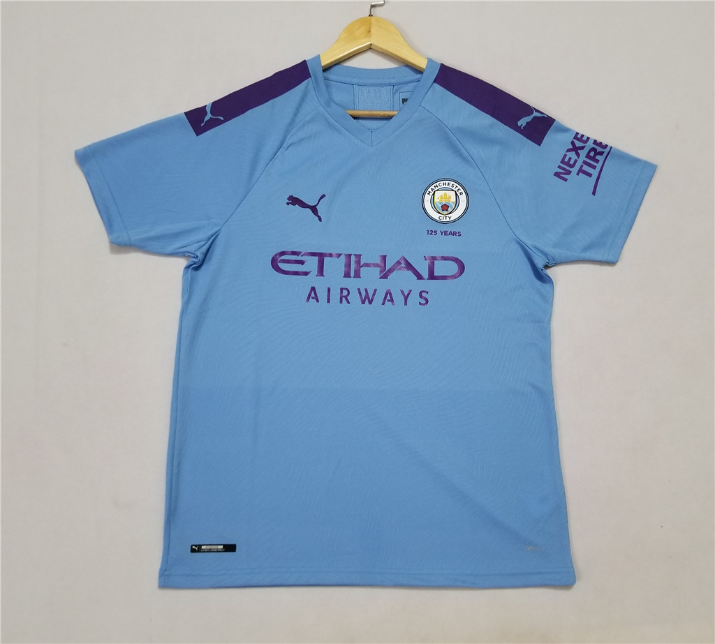 Manchester City home blue 19-20 soccer jerseys